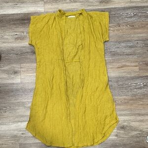 Anthropologie Do everything in Love Mustard Yellow Textured Top